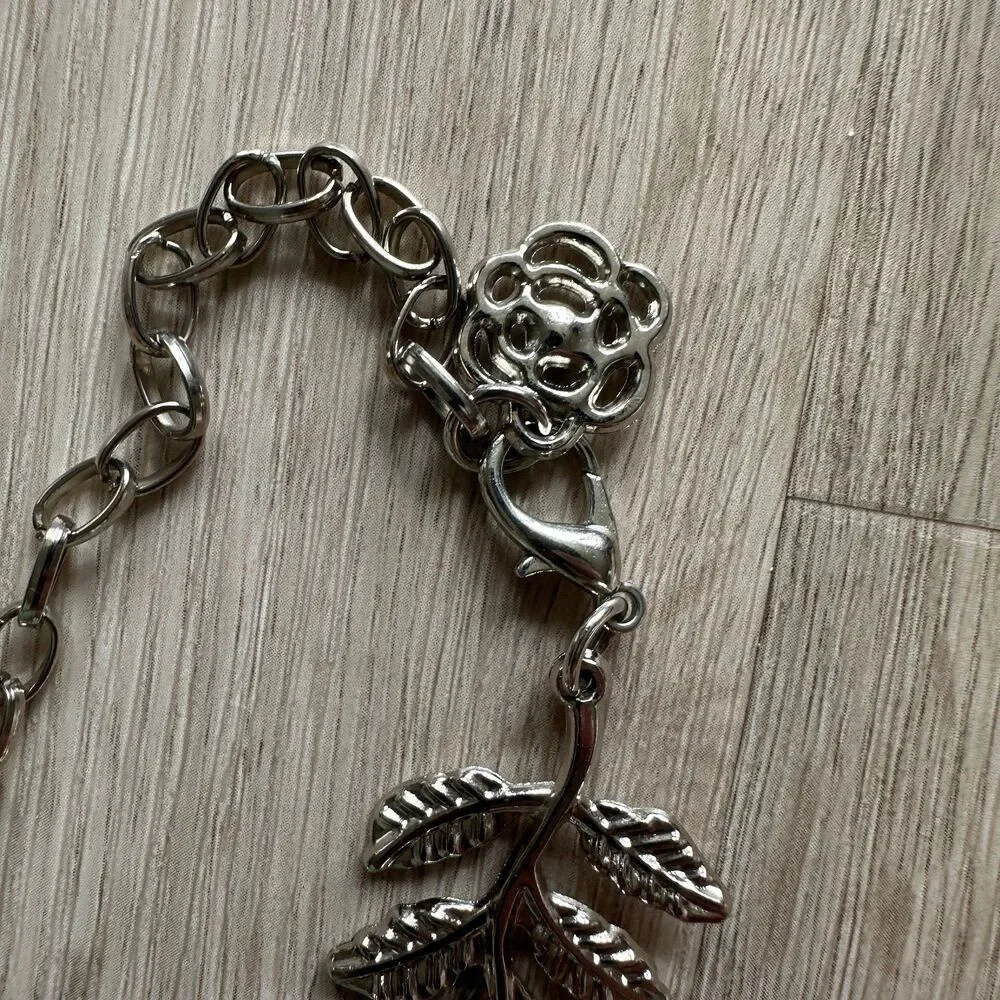 Silver Tone Leaf Waist Chain Belt Belly Jewelry One Size OS